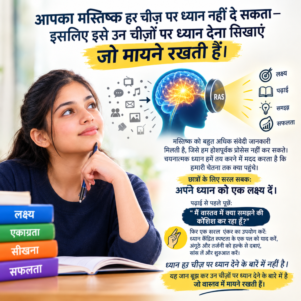 आपका मस्तिष्क हर चीज़ पर ध्यान नहीं देसकता—इसलिए इसे उन चीज़ों पर ध्यान देना सिखाएं जो मायने रखती हैं