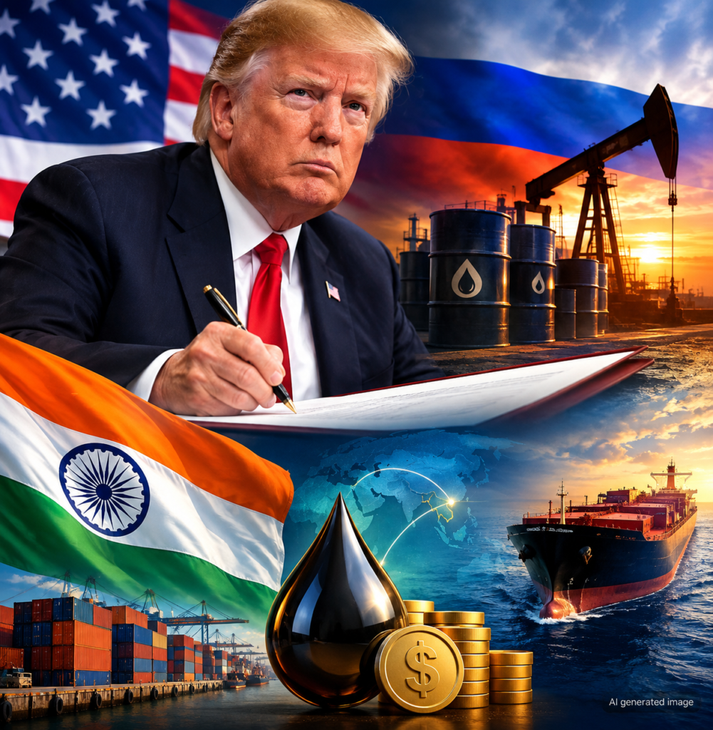 रूस से तेल खरीदना भारत को पड़ सकता है भारी..?? ट्रंप के 100% टैरिफ कानून से बढ़ी चिंता!!!